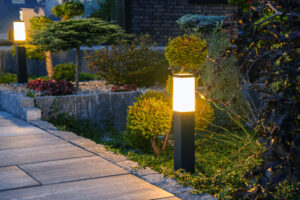 Image of outdoor lighting in a garden